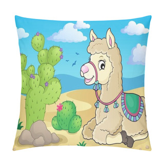 Personality  Llama Theme Image 3 - Eps10 Vector Illustration. Pillow Covers