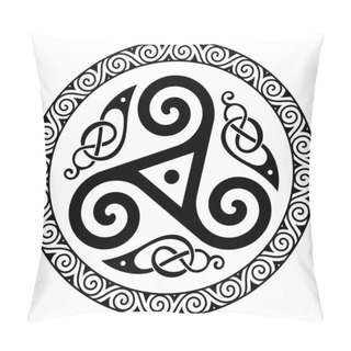 Personality  Ancient Round Celtic, Scandinavian Design. Celtic Knot, Mandala, Isolated On White, Vector Illustration Pillow Covers