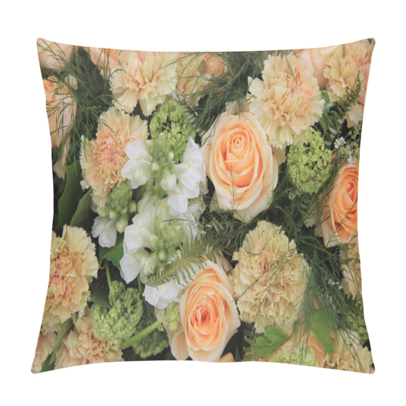 Personality  Carnations and roses in pale orange pillow covers