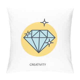Personality  Flt Diamond Lined Icon. Pillow Covers