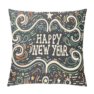 Personality  Happy New Year Lettering. Pillow Covers
