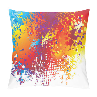 Personality  Ink Splat Rainbow Bottom Pillow Covers