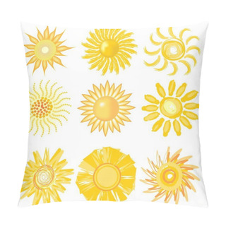 Personality  A Set Of Cute Sun Image In Various Vector Technic Pillow Covers