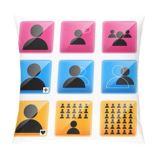 Personality  Business Man Vector Icons Pillow Covers