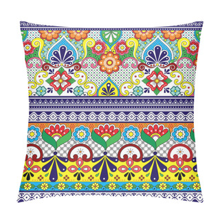 Personality  Mexican Talavera Pottery Vector Seamless Pattern Collection, Textile Or Fabric Print Decorative Background Inspired By Traditional Ceramics Design From Mexico  Pillow Covers