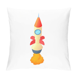 Personality  Rocket Takes Off Icon, Cartoon Style Pillow Covers