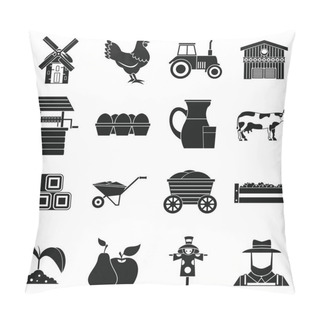Personality  Farm Icons Set, Simple Style Pillow Covers