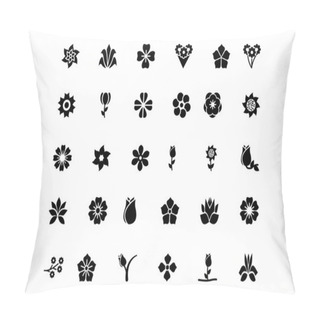 Personality  Flowers Or Floral Vector Icons 6 Pillow Covers