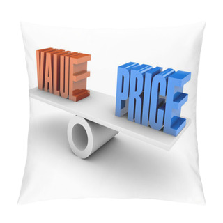 Personality  Value And Price Balance. Concept 3D Illustration. Pillow Covers