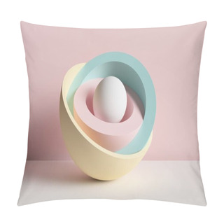 Personality  3d Render, Abstract Background, Primitive Geometric Shapes, Pastel Color Palette, Simple Mockup, Minimal Design Elements Pillow Covers