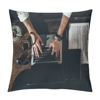 Personality  Man Using Laptop Pillow Covers