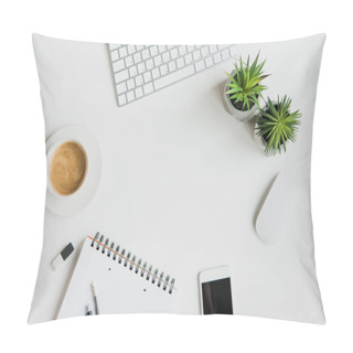 Personality  Keyboard With Office Supplies And Smartphone Pillow Covers