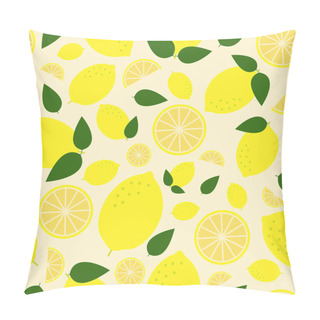 Personality  Summer Vector Seamless Pattern With Lemons On A Yellow Background. Pillow Covers