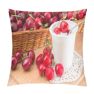 Personality  Yogurt With Cherries Pillow Covers