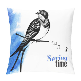 Personality  Hand Drawn Sketch Bird Pillow Covers