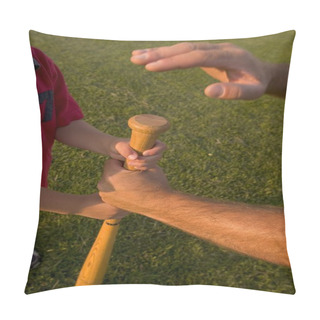 Personality  Father And Boy's Arms With Baseball Bat Pillow Covers