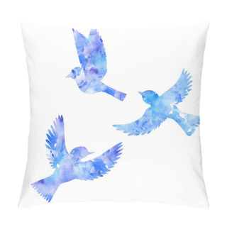 Personality  Watercolor Flying Birds Silhouette Pillow Covers