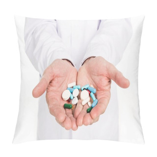 Personality  Doctor Holding Pills Pillow Covers
