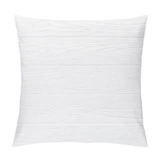 Personality  White Colored Wooden Texture Background. Pillow Covers