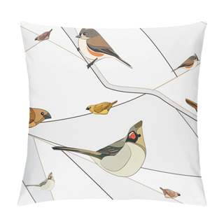 Personality  Birds On A Branch. Seamless Pattern. Pillow Covers