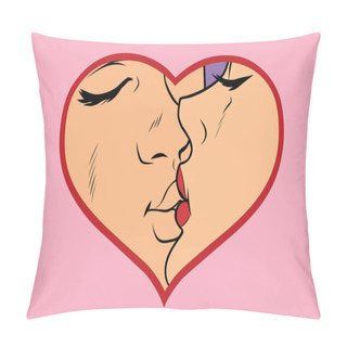 Personality  Man And Woman Kissing, Love Heart Pillow Covers