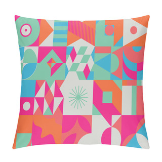 Personality  Abstract Pattern Graphics Design Inspired By Postmodern Aesthetics Arts Made With Bold Geometric Shapes And Abstract Figures For Poster, Cover, Art, Presentation, Prints, Fabric, Wallpaper And Etc. Pillow Covers