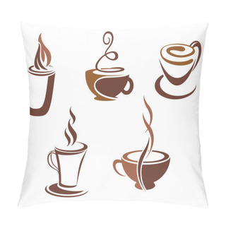 Personality  Coffee And Tea Symbols And Icons Pillow Covers