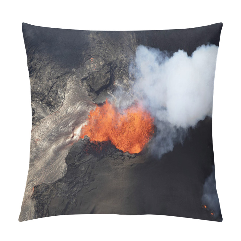 Personality  Aerial View Of The Eruption Of The Volcano Kilauea On Hawaii, In The Picture Fissure 8, May 2018 Pillow Covers