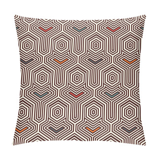 Personality  Ethnic Seamless Surface Pattern. Repeated Interlocking Geometric Figures. Tribal Wallpaper. Native Americans Ornamental Abstract Background. Geo Digital Paper, Textile Print. Vector Art Pillow Covers
