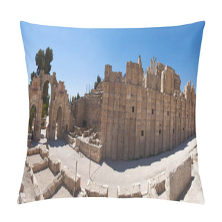 Personality  Jordan: The City Walls And The South Gate Of The Archaeological City Of Jerash, The Gerasa Of Antiquity, One Of The Largest And Most Well Preserved Sites Of Roman Architecture In The World Pillow Covers