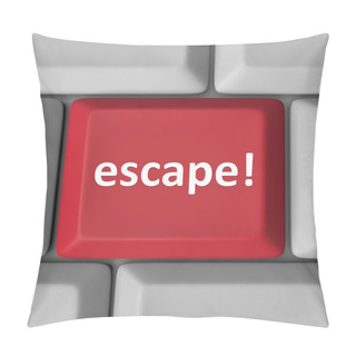 Personality  Escape Word On A Red Computer Key Pillow Covers