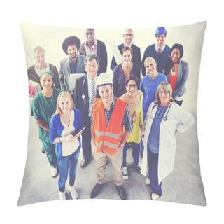Personality  Group Of Multiethnic Diverse People With Different Jobs Concept Pillow Covers