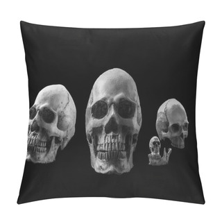 Personality  Skull With A Black Background. Pillow Covers