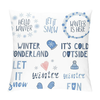 Personality  Winter Quotes Set Pillow Covers
