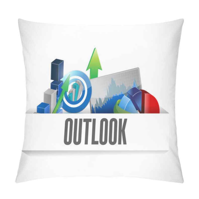 Personality  business outlook graphs on a pocket. illustration pillow covers