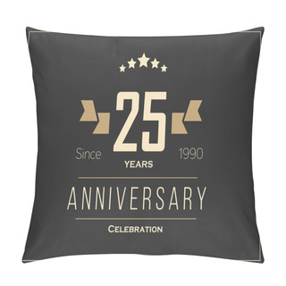 Personality  Twenty Five Years Anniversary Celebration Logotype. 25th Anniversary Logo. Pillow Covers