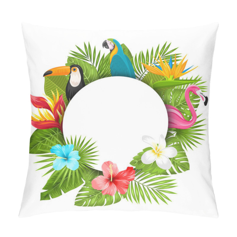 Personality  Summer Clean Card With Tropical Plants pillow covers