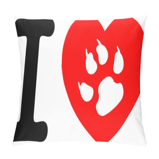Personality  I Love My Cat Text With Red Heart Pillow Covers