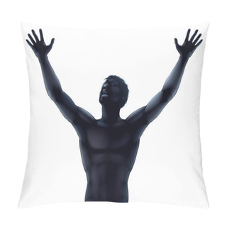 Personality  Man Silhouette Hands Raised Pillow Covers