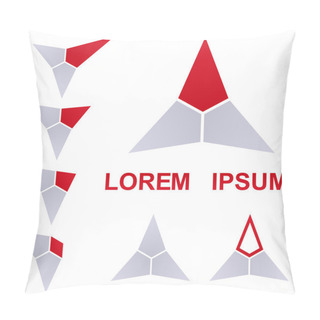 Personality  Red And Grey Triangle Logo Set Pillow Covers