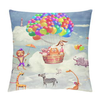 Personality  Animals On The Fantastic Planet In The Sky Pillow Covers