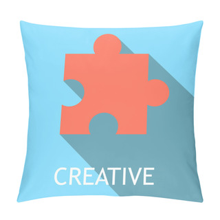 Personality  Puzzle Icon In Flat Design Style Modern Vector Illustration. Pillow Covers