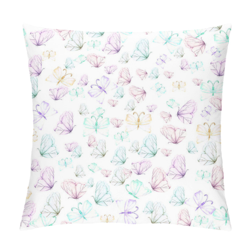 Personality  Seamless pattern with watercolor tender butterflies pillow covers