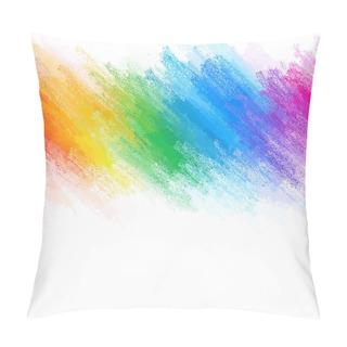 Personality  Rainbow Chalk Brush Strokes Background Pillow Covers