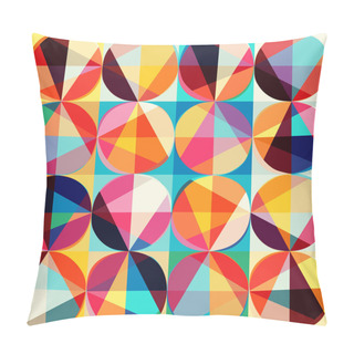 Personality  Vector Geometric Pattern Of Circles And Triangles. Colored Circl Pillow Covers