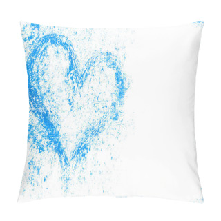 Personality  Grunge Design With Azure Heart Symbol. It Can Be Used As A Valentine's Theme, Poster, Wallpaper, Design T-shirts And More. Pillow Covers