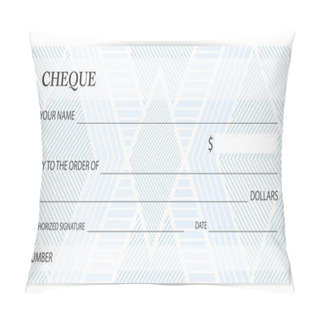 Personality  Check (cheque), Chequebook Template. Guilloche Pattern With Abstract Watermark, Spirograph. Background For Banknote, Money Design, Currency, Bank Note, Voucher, Gift Certificate, Coupon, Ticket Pillow Covers