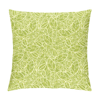 Personality  Green Lace Leaves Seamless Pattern Background Pillow Covers