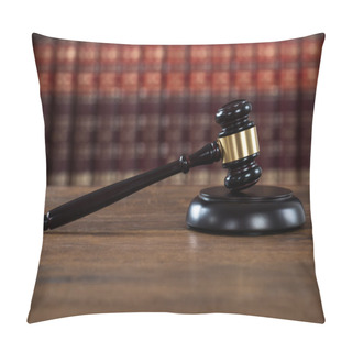 Personality  Mallet On Table In Courtroom Pillow Covers