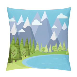 Personality  Spring Or Summer Mountain Landscape Scene With Lake Water. Pillow Covers